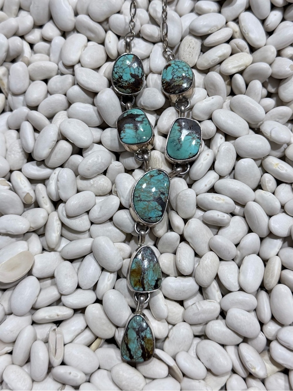 Turquoise Stone Drop Necklace - Blue-Green Turquoise Pendant